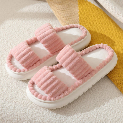 AmyVictoria™ – Cozy Fluffy Open-Toe Home Slippers