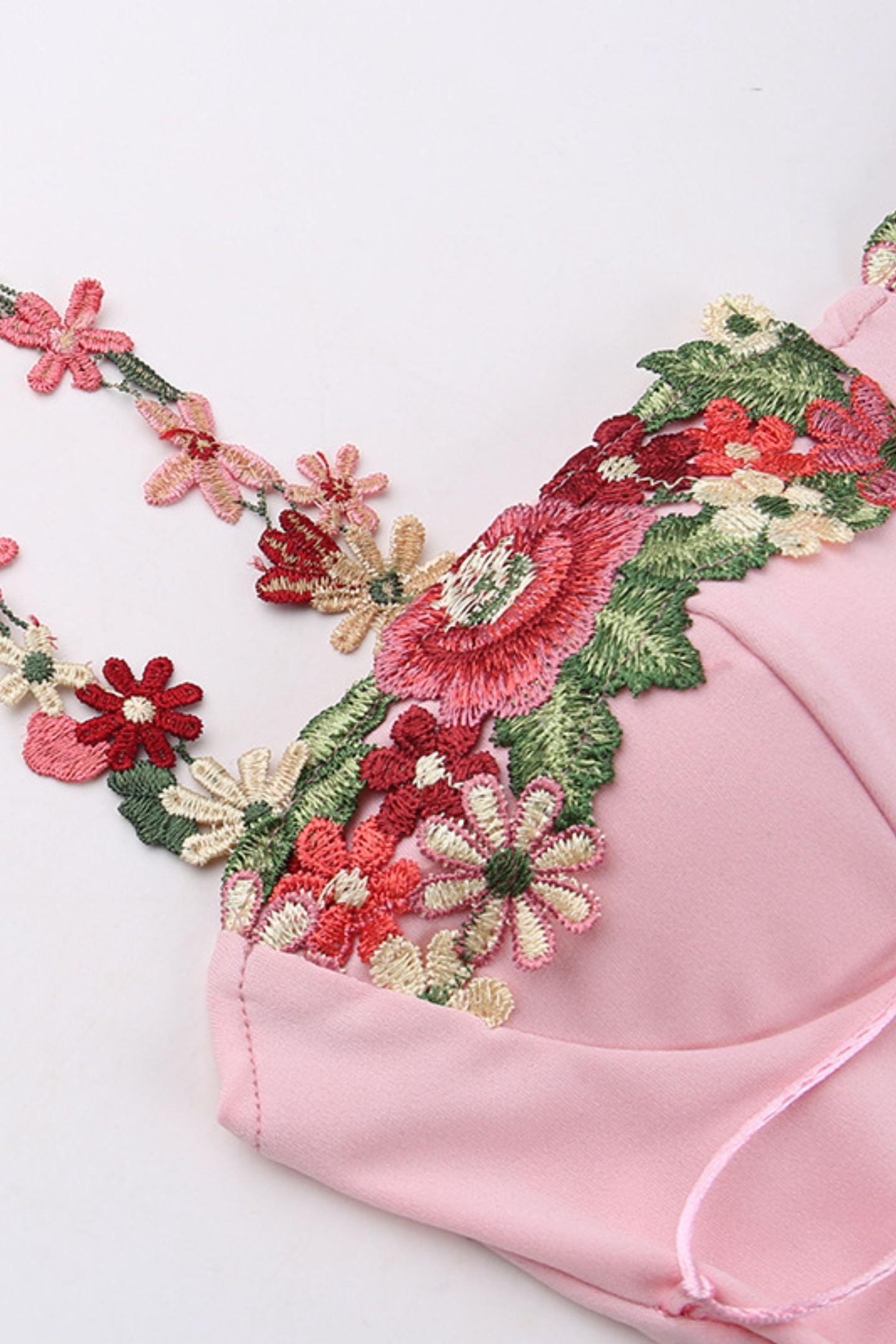 Brenda Embroidered Floral Lace-up Midi Dress