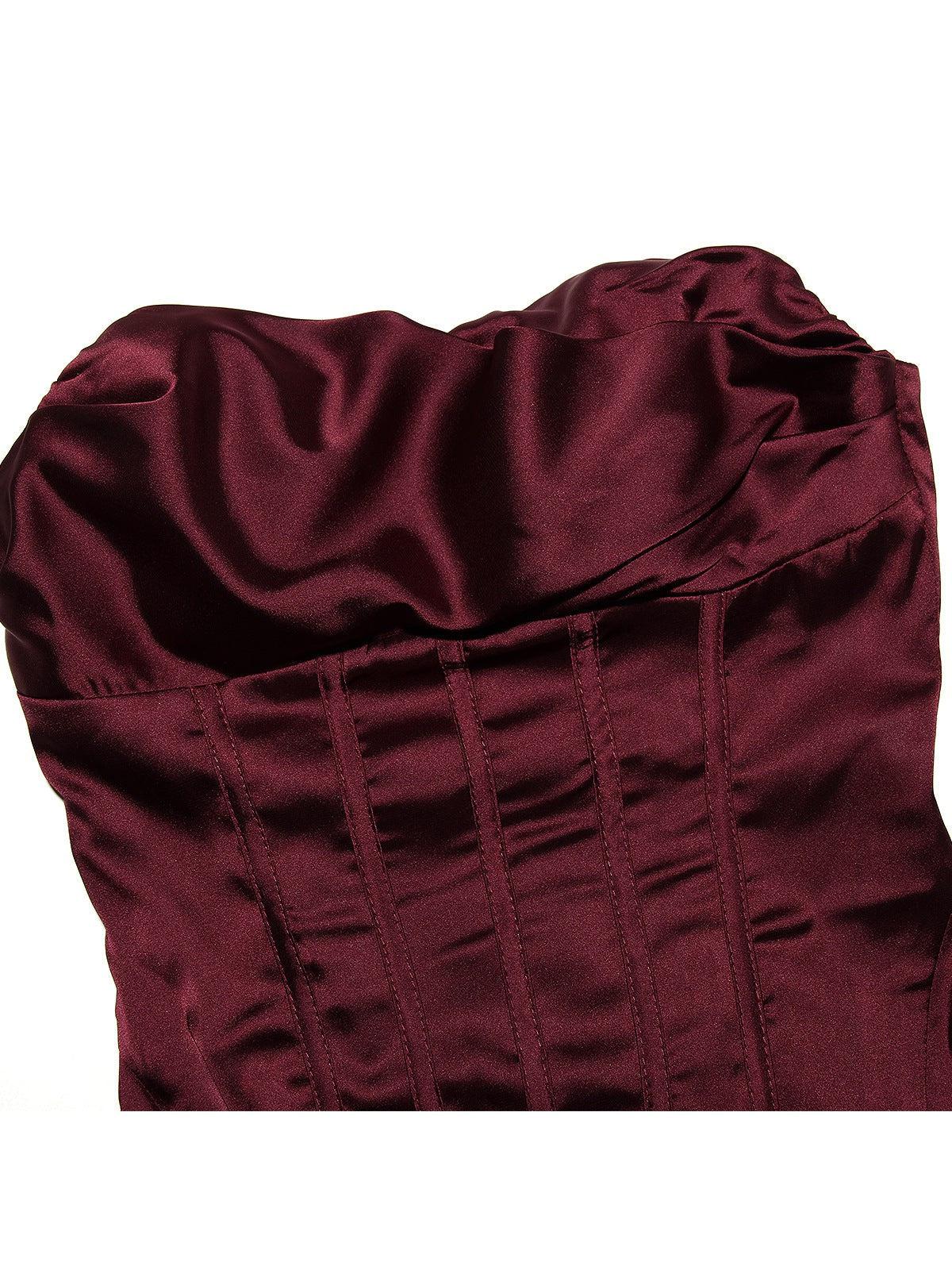 Bandeau Tube Ribbon Backless Bodycon Dress