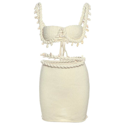 Twist Front Cutout Skirt Set