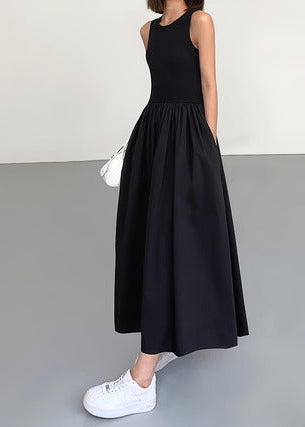 Isla Flowy Maxi Dress – Sleeveless White Summer Dress with Pockets