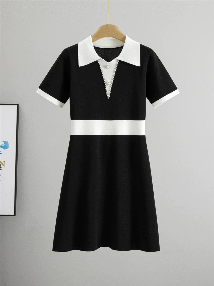Black – Slim Fit Short Sleeve Knitted Dress