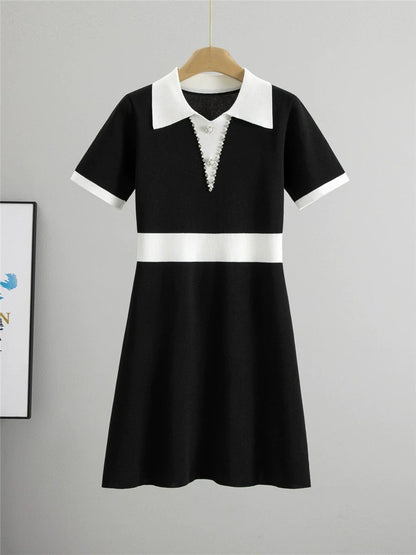 Black – Slim Fit Short Sleeve Knitted Dress