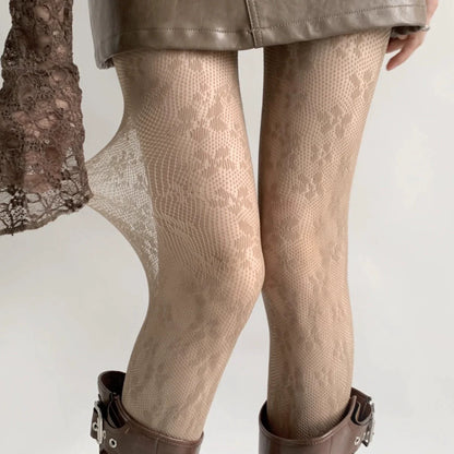 Kaleyah Sheer Lace Print Tights