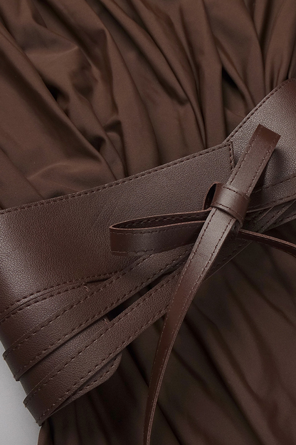 Alma Brown Long Sleeve Maxi Dress
