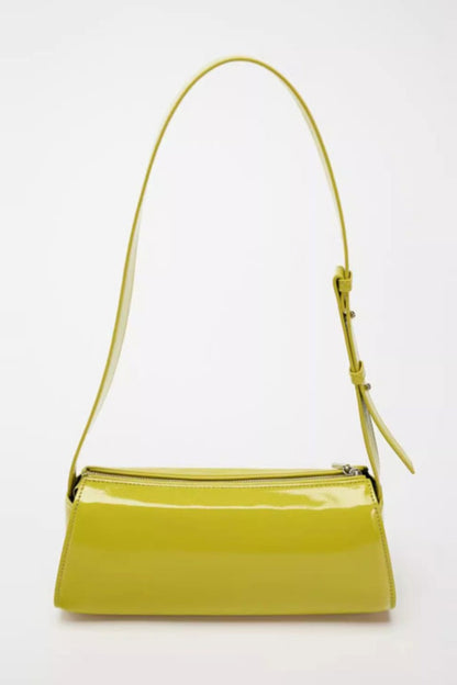 Jamie Mirror Leather Baguette Bag