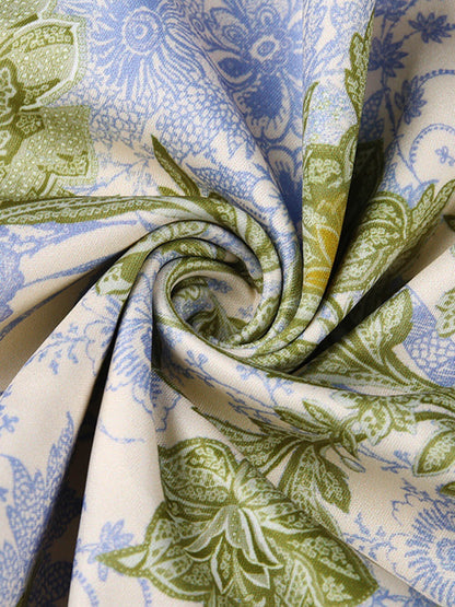 Flowerprint sexy maxi dress with split