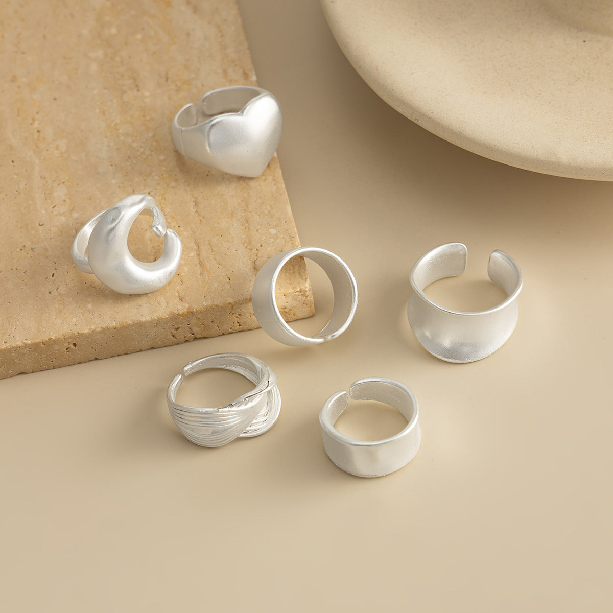 Unisex Irregular Geometric Open Knuckle Ring