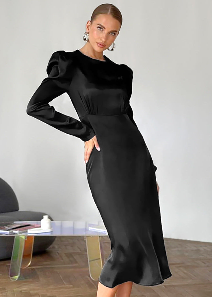 Satin Elegance Midi Dress