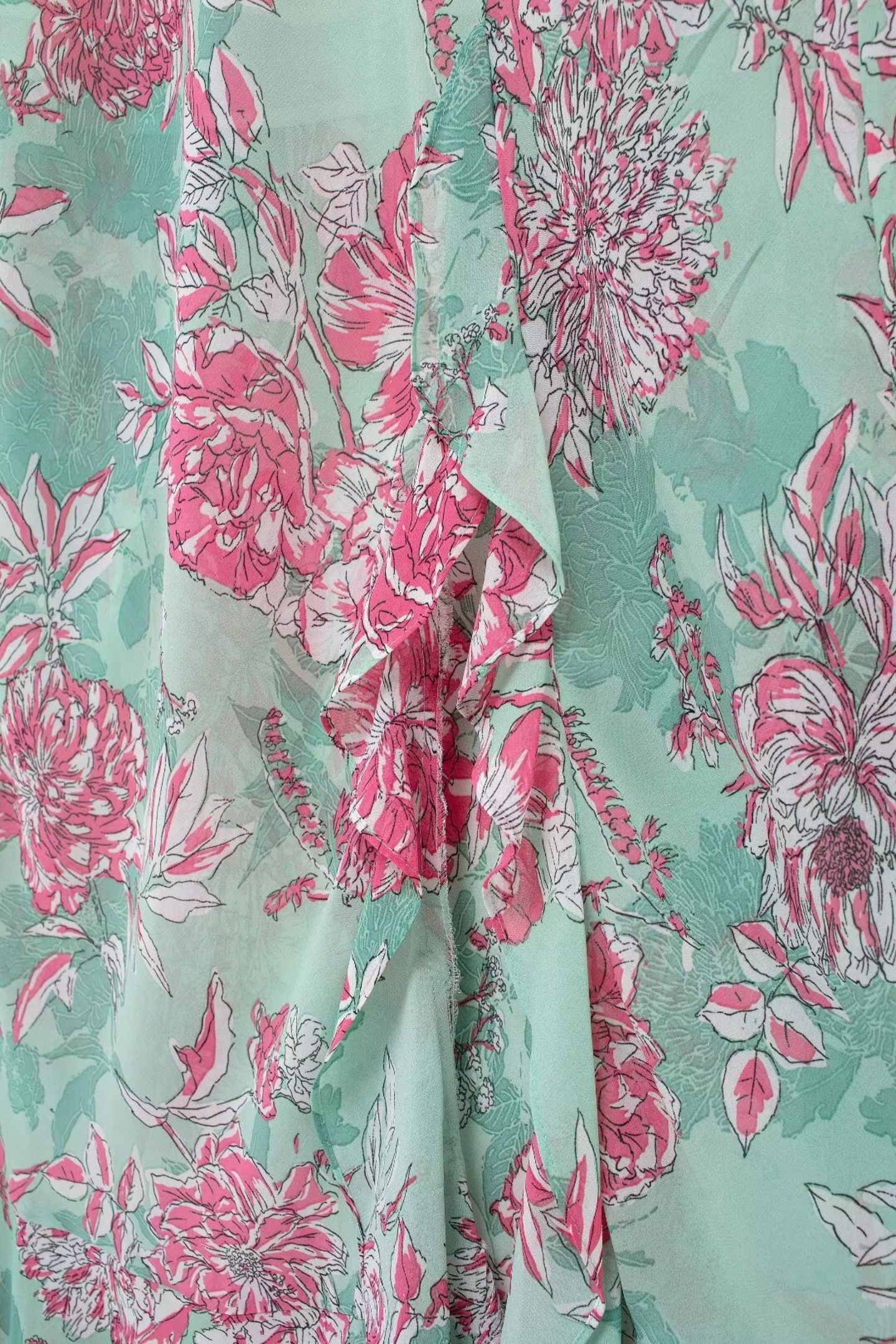 Sabina Floral Printed Spaghetti Strap Maxi Dress