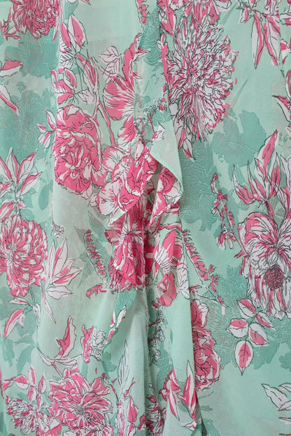 Sabina Floral Printed Spaghetti Strap Maxi Dress