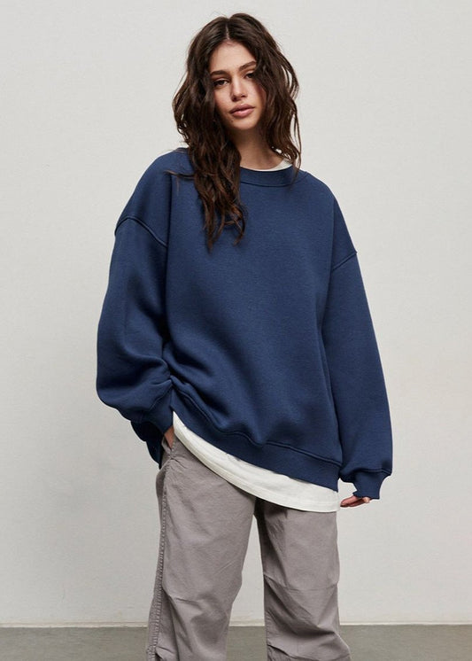 Oversized Navy Sweatshirt - Effortless Cool
