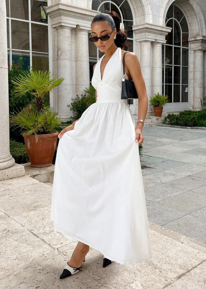 Vienna Grace - Halter Backless Maxi Dress