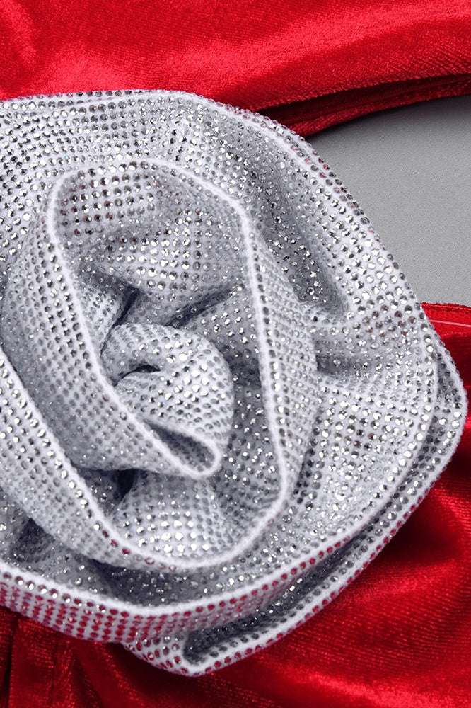 Clara Diamante Rose Velvet Dress Set