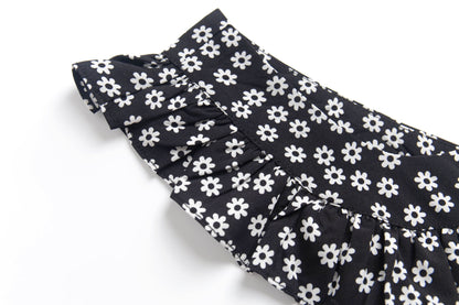 Black – Floral Slim Fit Spaghetti Strap Dress