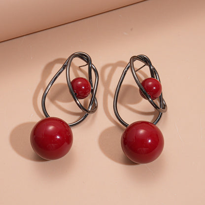 Acrylic Geometric Sphere Wrap Earrings