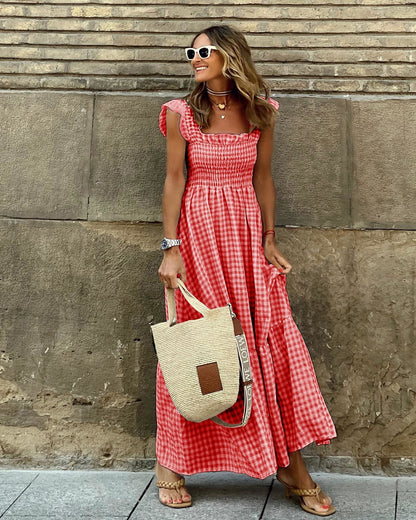 Isolde | Plaid Smocked Dress