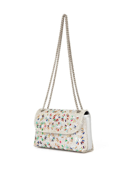 Soleil - Gold Crystal Chain Shoulder Bag