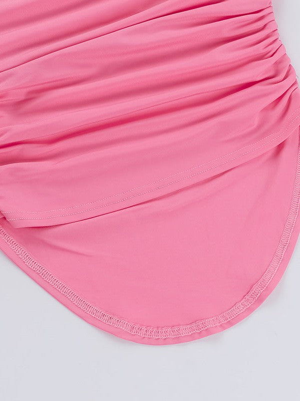 Off Shoulder Pleated Crop Top