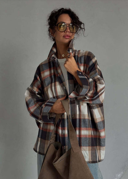 Oversized Plaid Flannel Shirt