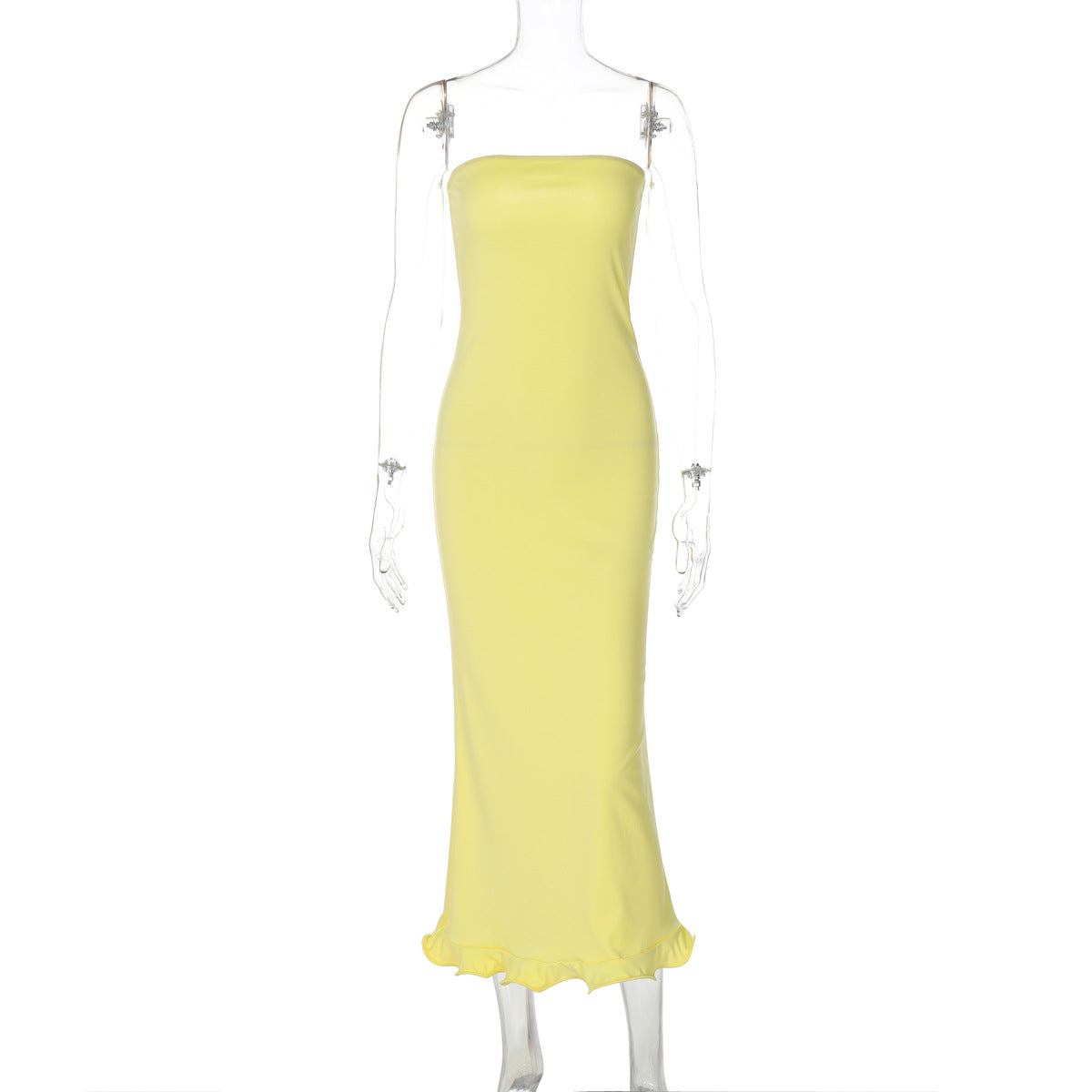 Solid Color Tube Top Sleeveless Long Slim Fit Big Wave