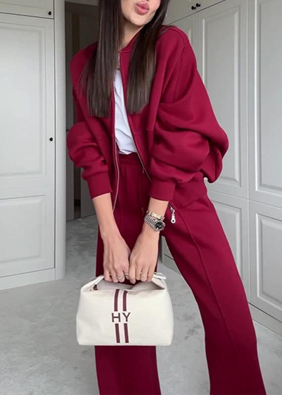 Burgundy Two-Piece Lounge Set