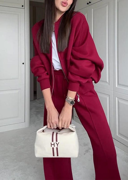 Burgundy Two-Piece Lounge Set