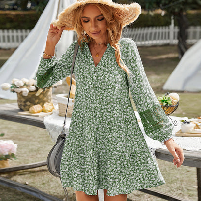 WearBabydoll Dress Lace Stitching Dress Casual Vacation