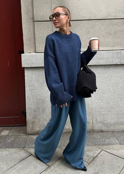 Midnight Blue Relaxed Knit Sweater