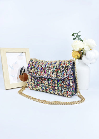 Aurora - Multi-Color Crystal Chain Shoulder Bag