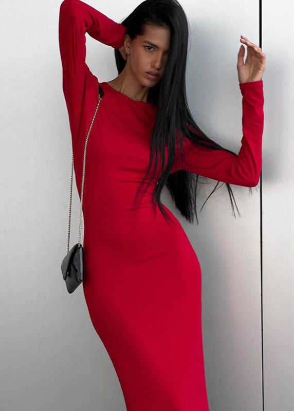 Royal Blue Long-Sleeve Maxi Dress