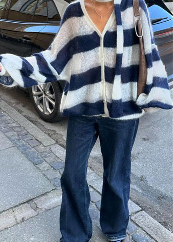 Coastal Breeze Striped Knit Cardigan