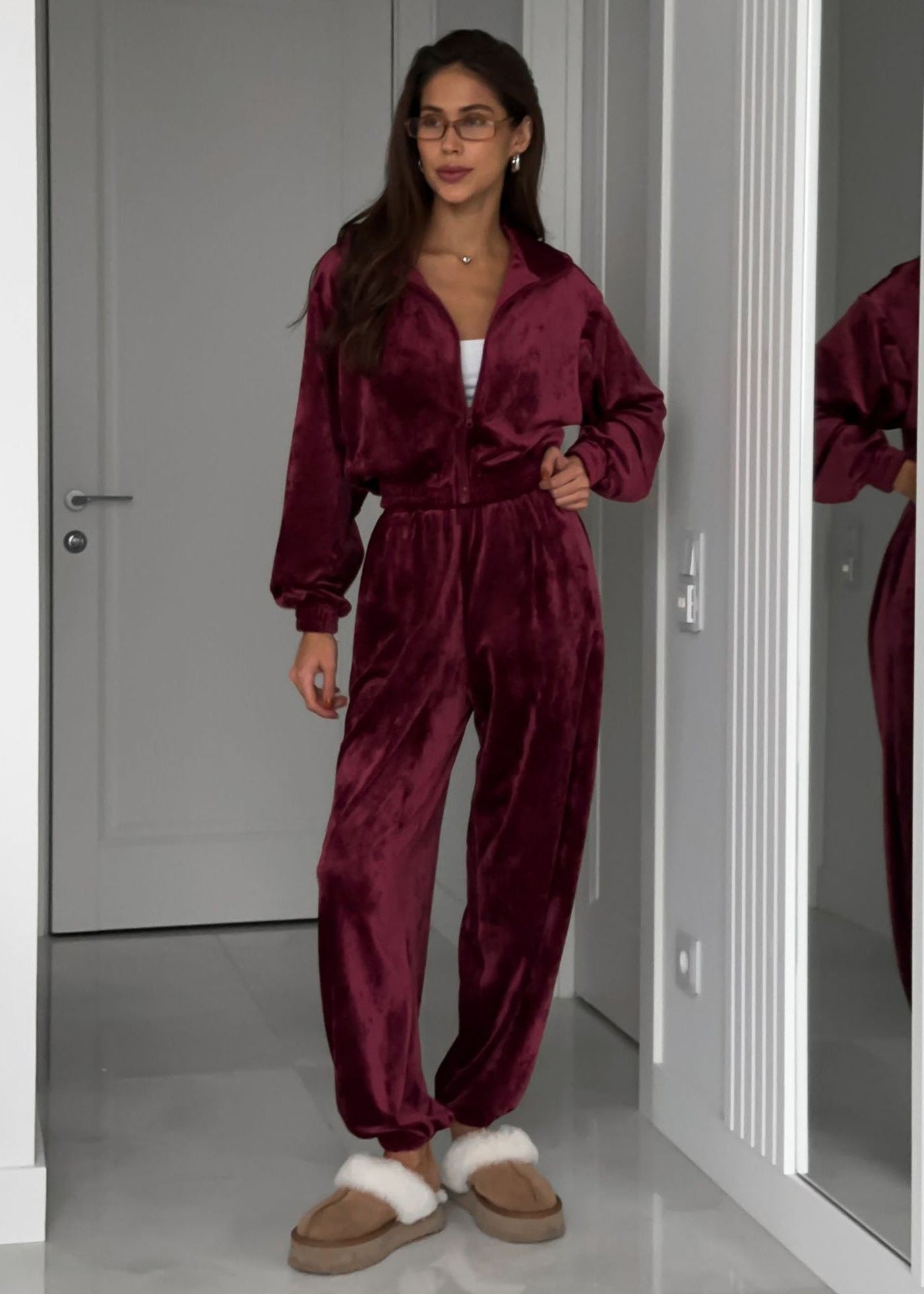 Bella - Velvet Zip-Up Lounge Set