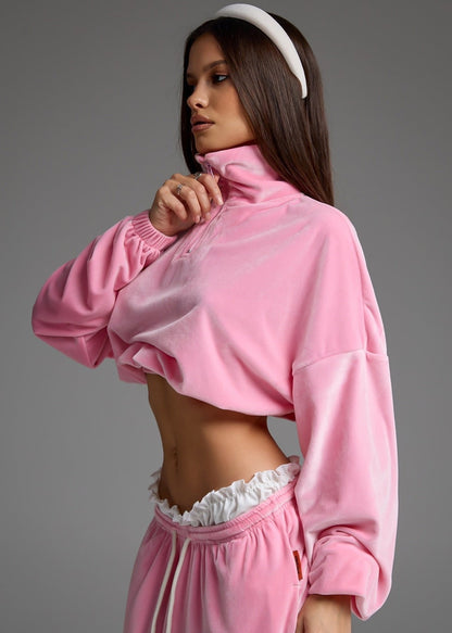 Velvet Lounge Two-Piece Tracksuit Set