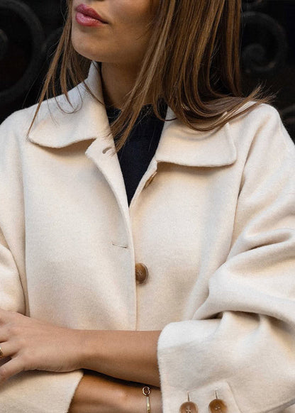 Ivory Grace - Cropped Wool-Blend Jacket