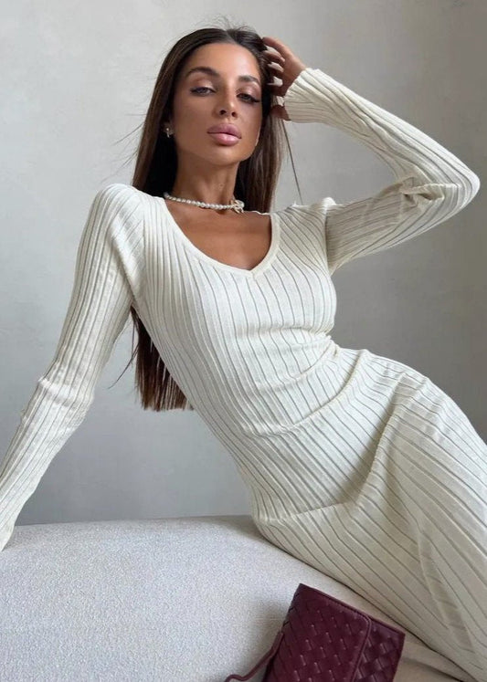 Serenity Ribbed Knit Maxi Dress