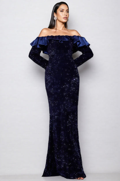 Giavanna Fishtail Sequinned Maxi Dress