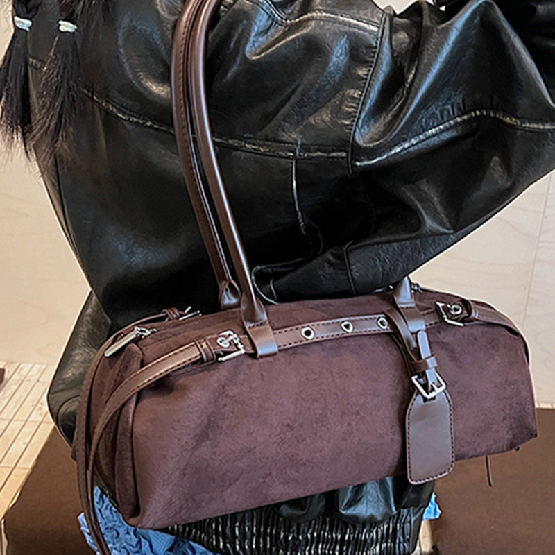 Stylish Long Lock Solid Color Elegant Shape Underarm Bag