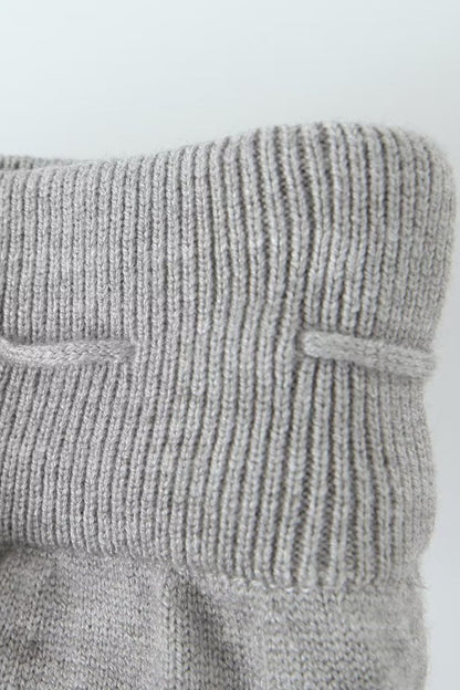 Bowknot Ribbed Three-piece Knitted Set