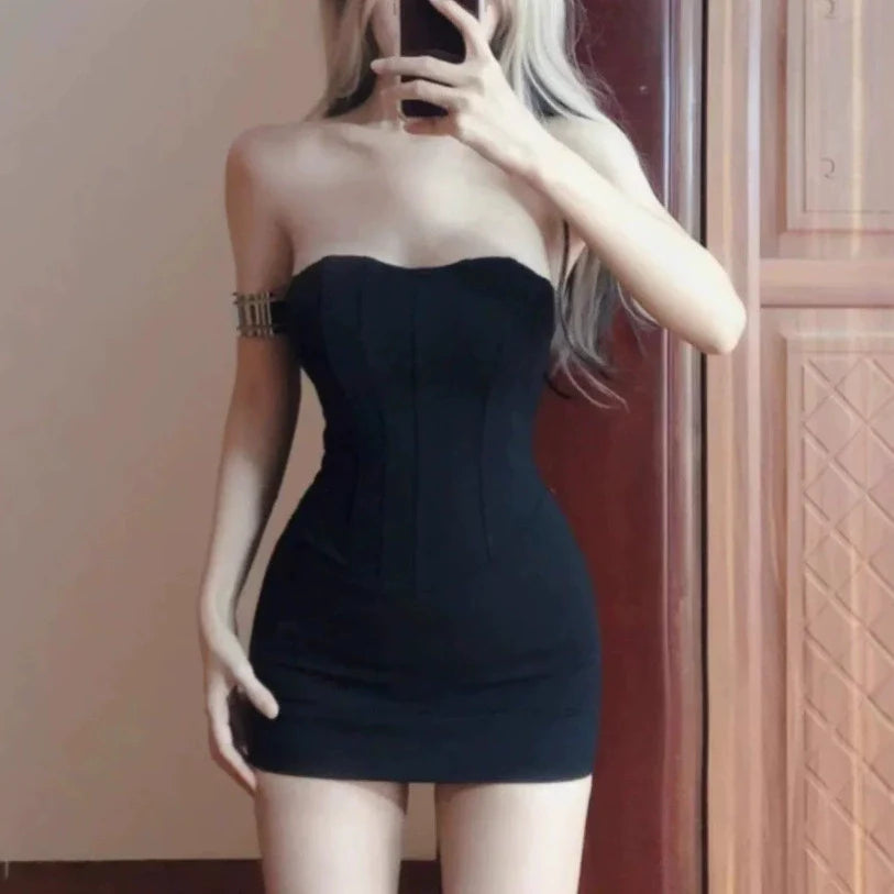 Gray – Strapless Bodycon Sexy Dress