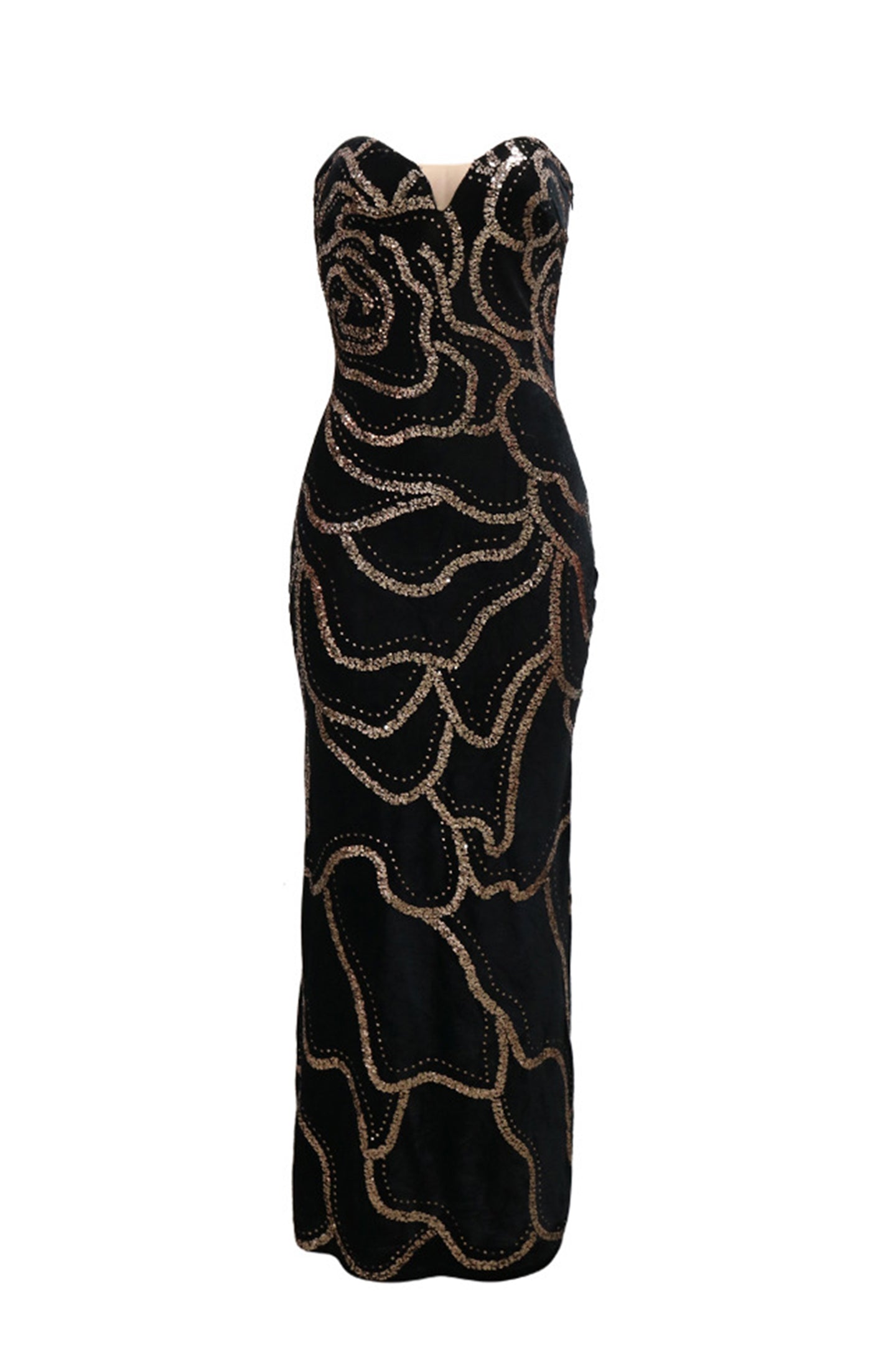 Nydia Sequin Embellished Velvet Maxi Dress