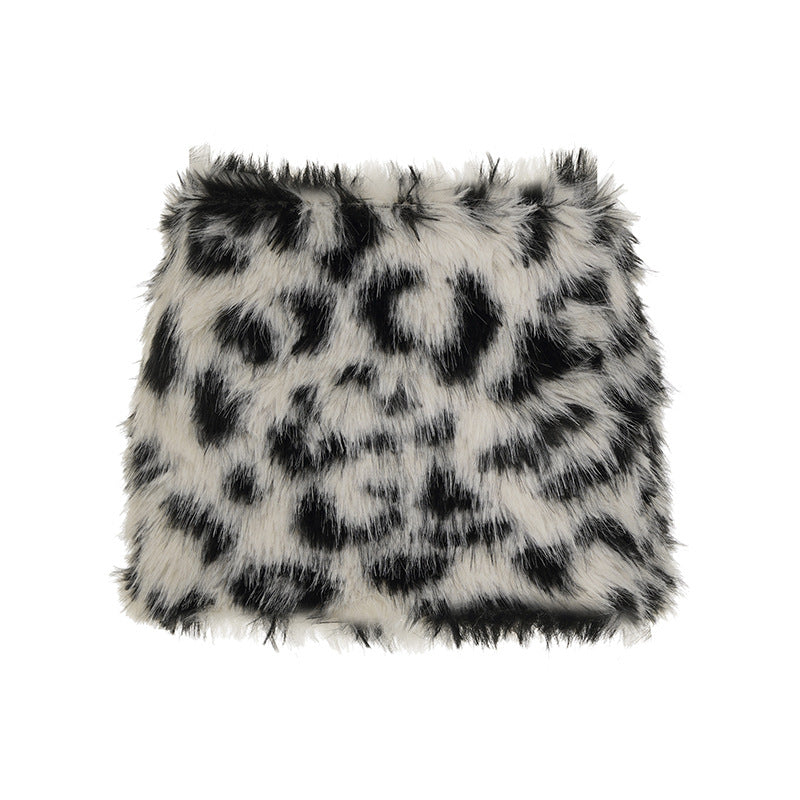 Jasmin Plush Leopard Mini Skirt