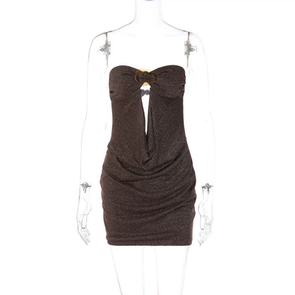 Sequin Strapless Backless Mini Dress
