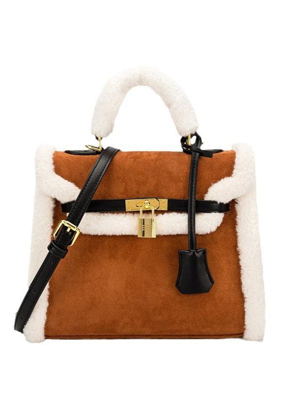 Aspen - Faux Shearling Top Handle Crossbody Bag