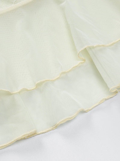 Lace See Through Bandeau Top & Ultra Short Skirt Coord Set