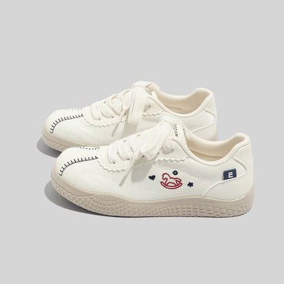 Women's Stylish Laced Up Blue Leather Sneakers