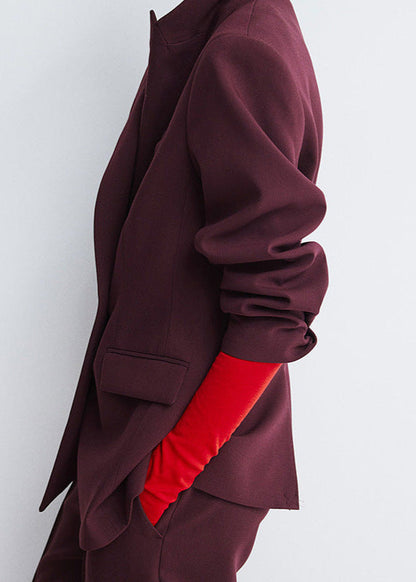Merlot Tailored Double-Breasted Blazer