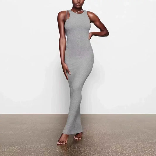 Gray - Sexy Hot Girl Bodycon Strap Dress