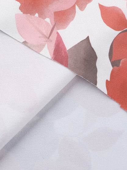 Floral Print One Shoulder Suspender Sheath Dress