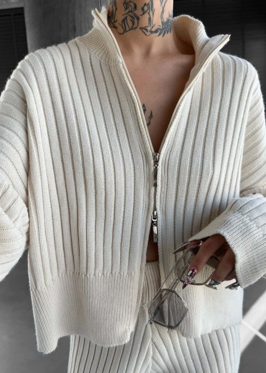Ribbed Knit Lounge Set